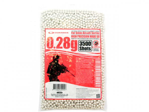 3.500 6mm BBs 0,28g "Guarder H.P." - White / GUA28HP3500WH